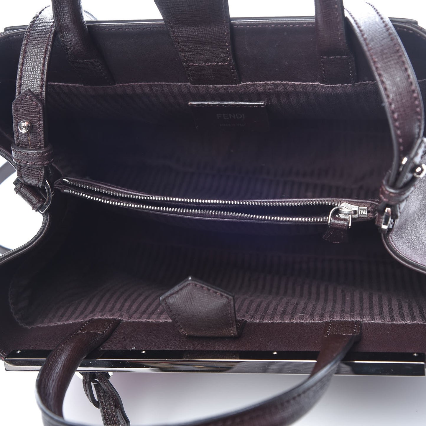 Vitello Elite Calfskin Colorblock Petite 2Jours Tote Glicine Argento Bordeaux