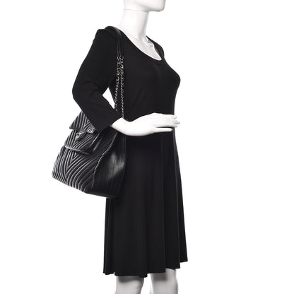 Chanel Caviar Chevron Quilted Flap Tote Black 2 of 10