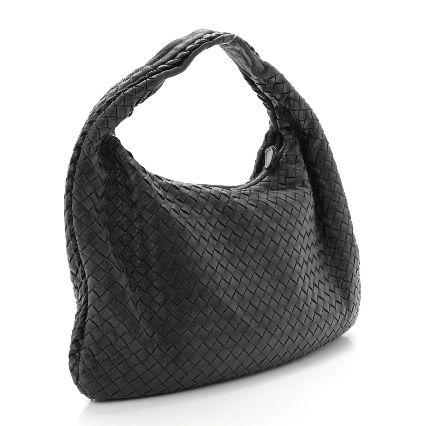 Nappa Intrecciato Medium Veneta Hobo Black