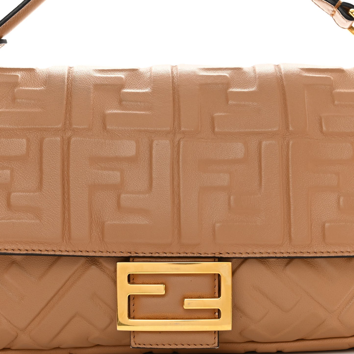 Nappa FF 1974 Embossed Baguette Miele Scuro