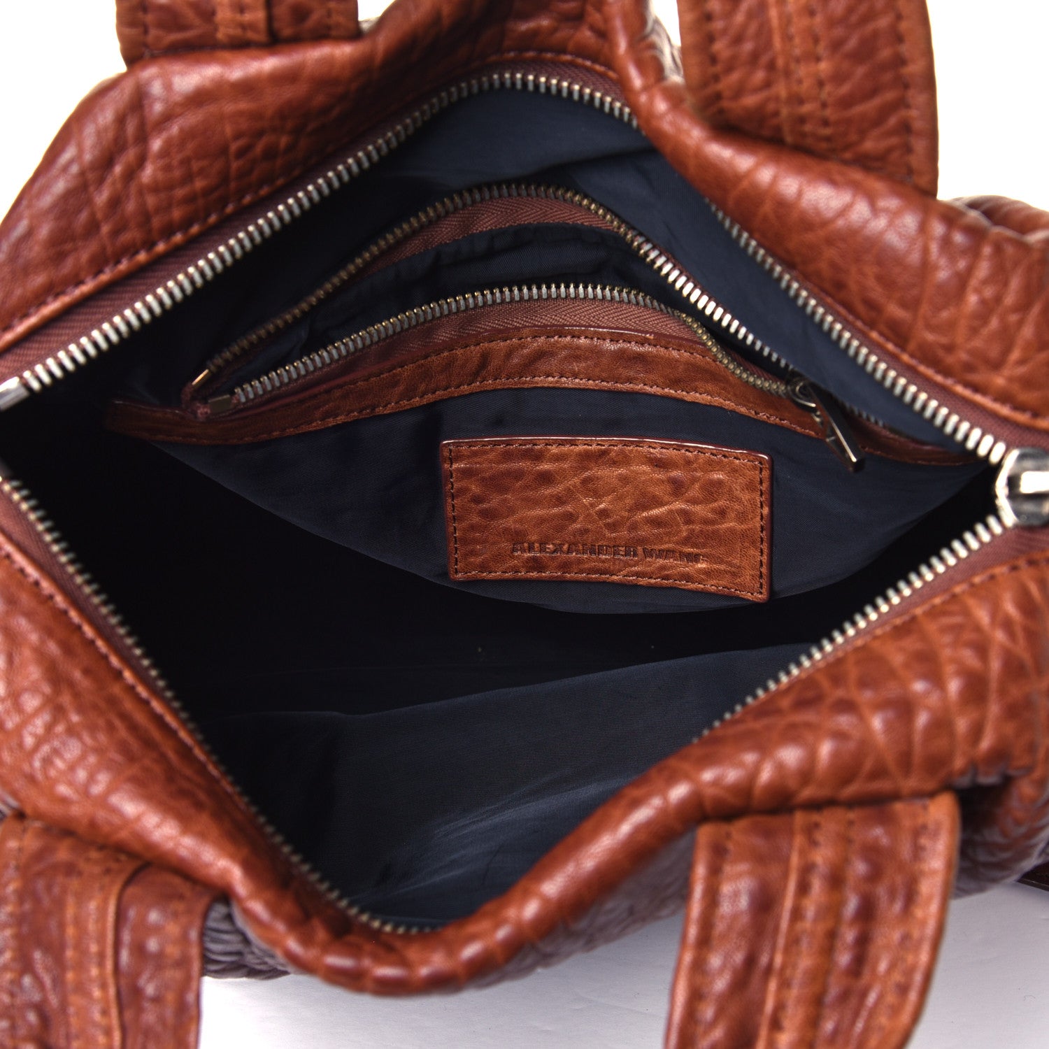 Alexander Wang Pebbled Lambskin Rocco Brown Gold Hardware 4 of 5