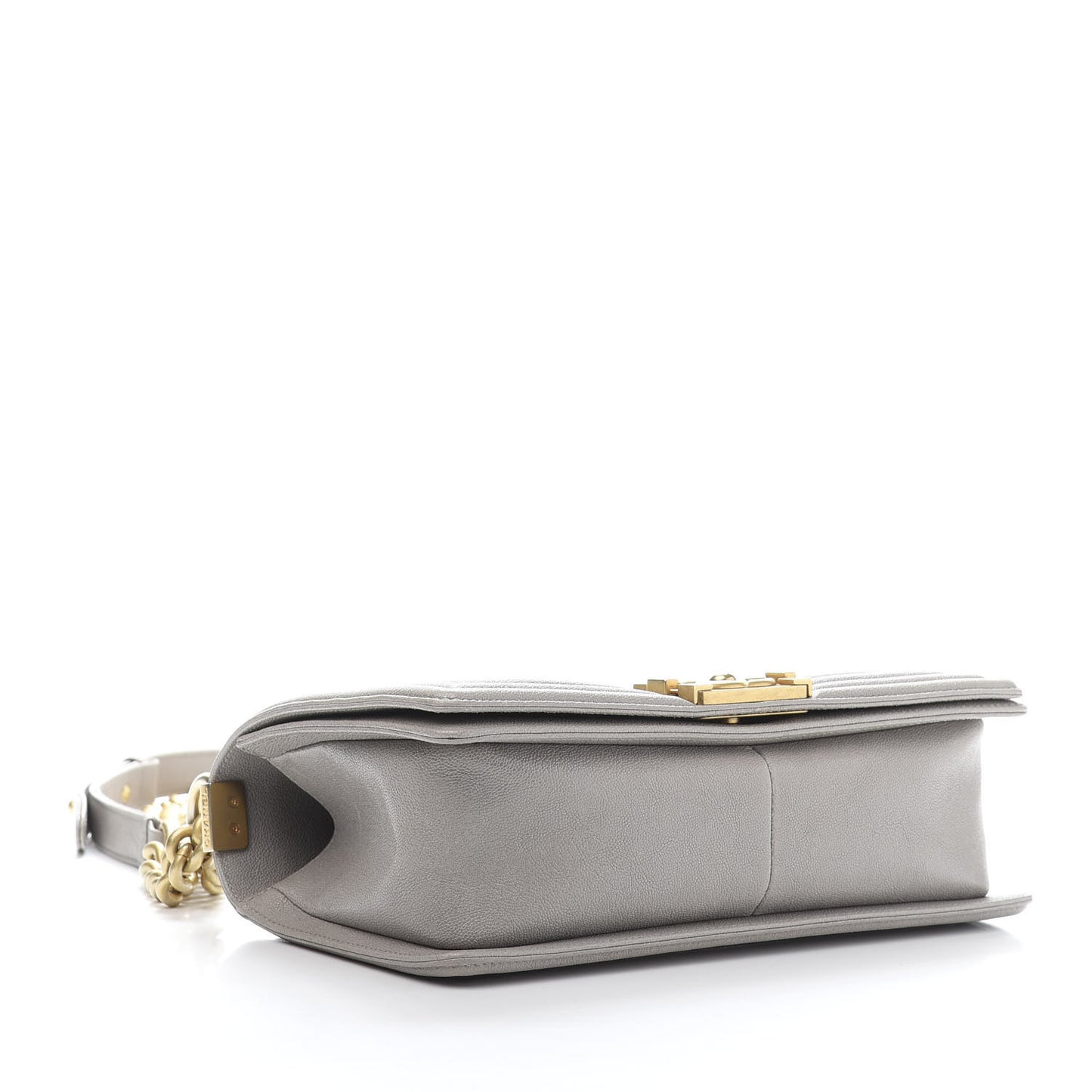 Caviar Quilted Medium Boy Flap Grey
