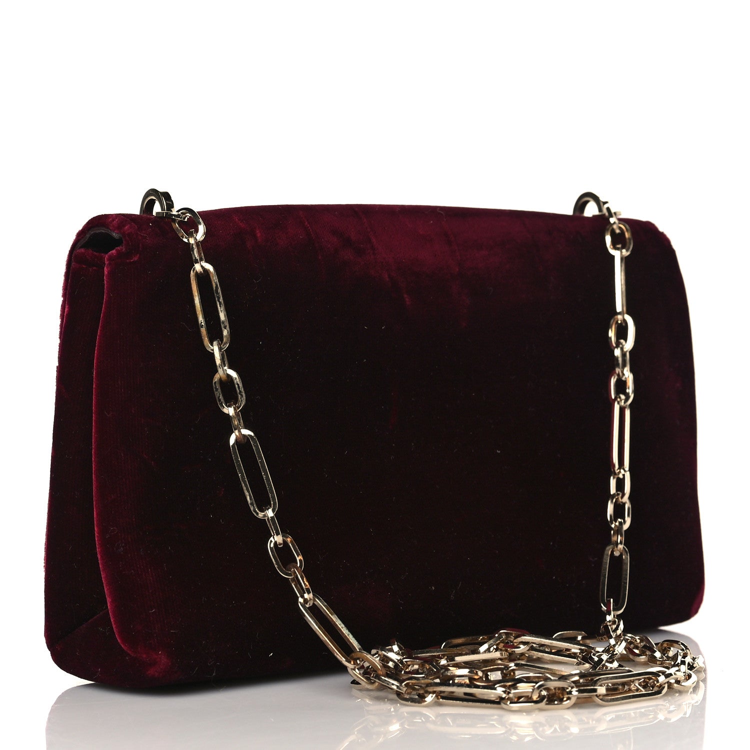 Jimmy Choo Velvet Crystal Pearl Shoulder Bag Burgundy 3 of 9