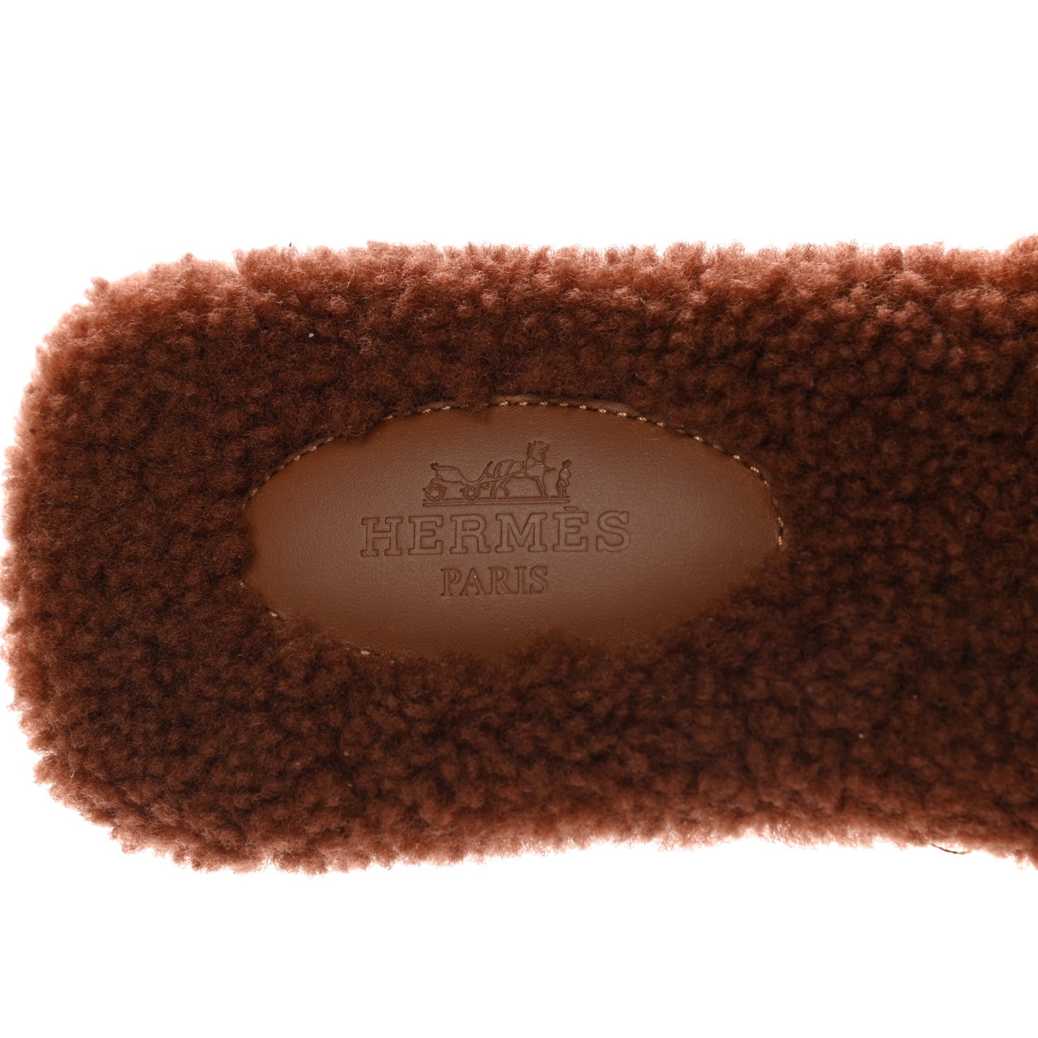 Hermes Woolskin Oran Sandals 37.5 Cognac 7 of 8
