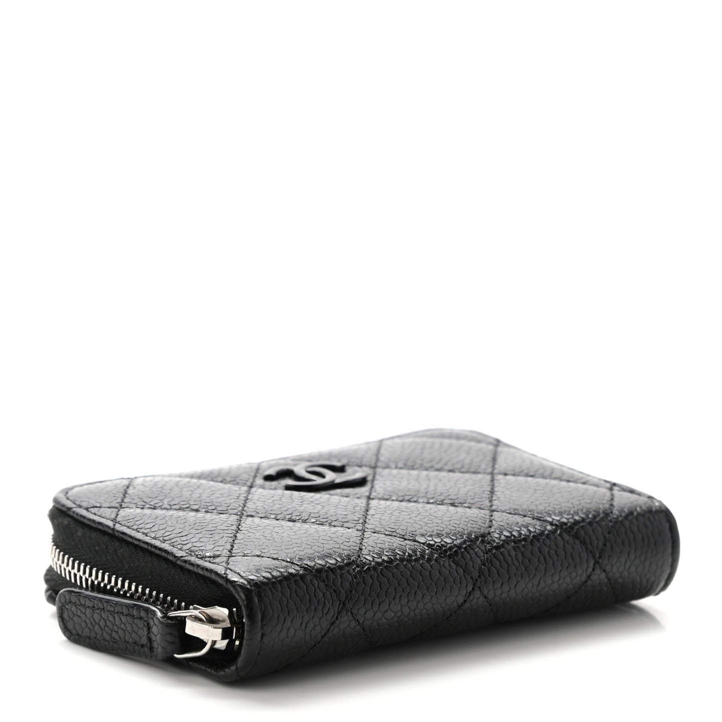 Caviar Quilted Incognito Zip Coin Purse Black