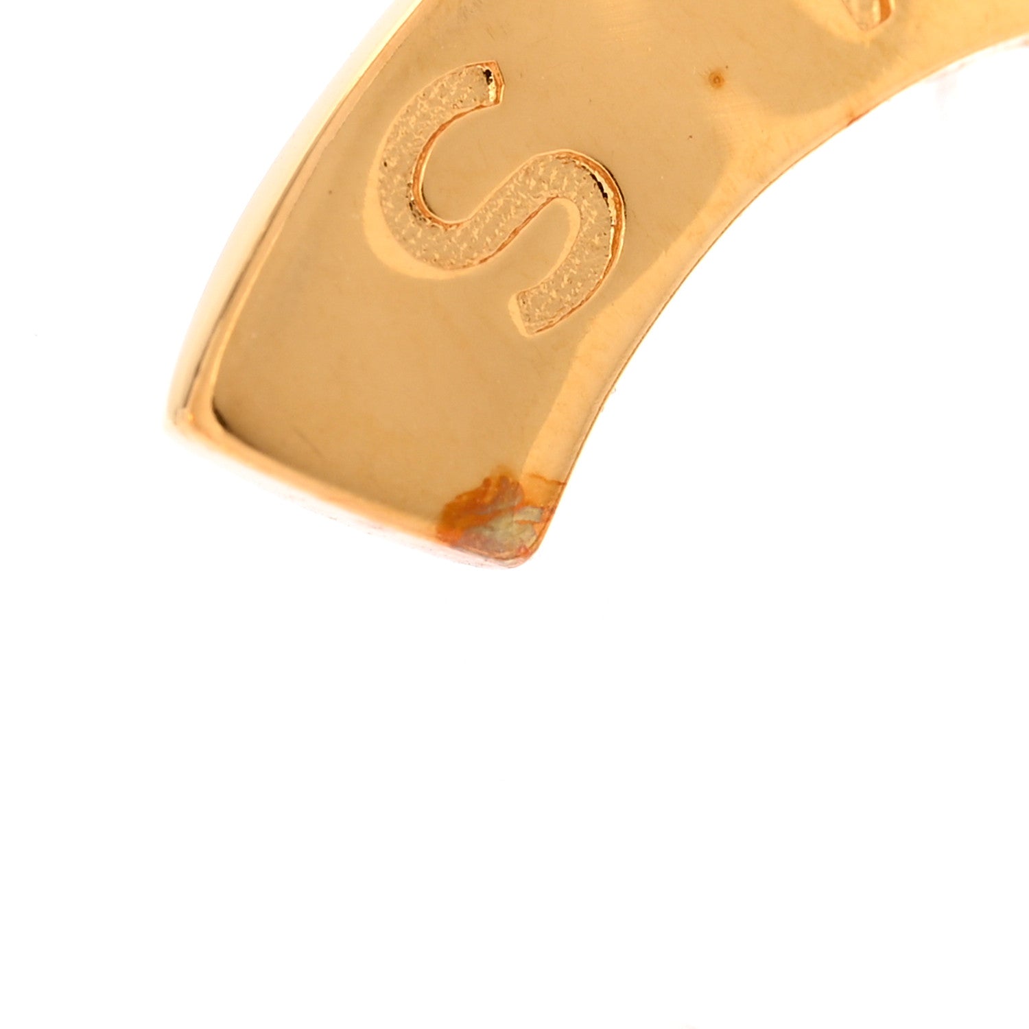 Chanel Metal Large Paris Button Earrings Gold 6 of 8