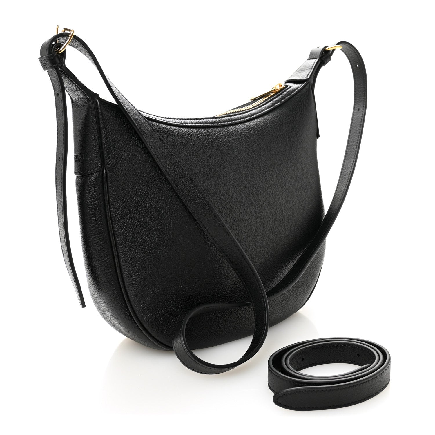 Celine Supple Calfskin Cuir Triomphe Small Heloise Shoulder Bag Black 3 of 10