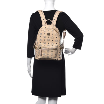 MCM Visetos Small Side Stud Stark Backpack Beige 2 of 10