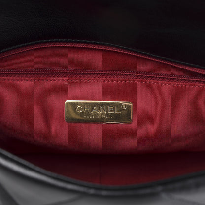 Chanel Goatskin Quilted Medium 19 Flap Black 6 of 12
