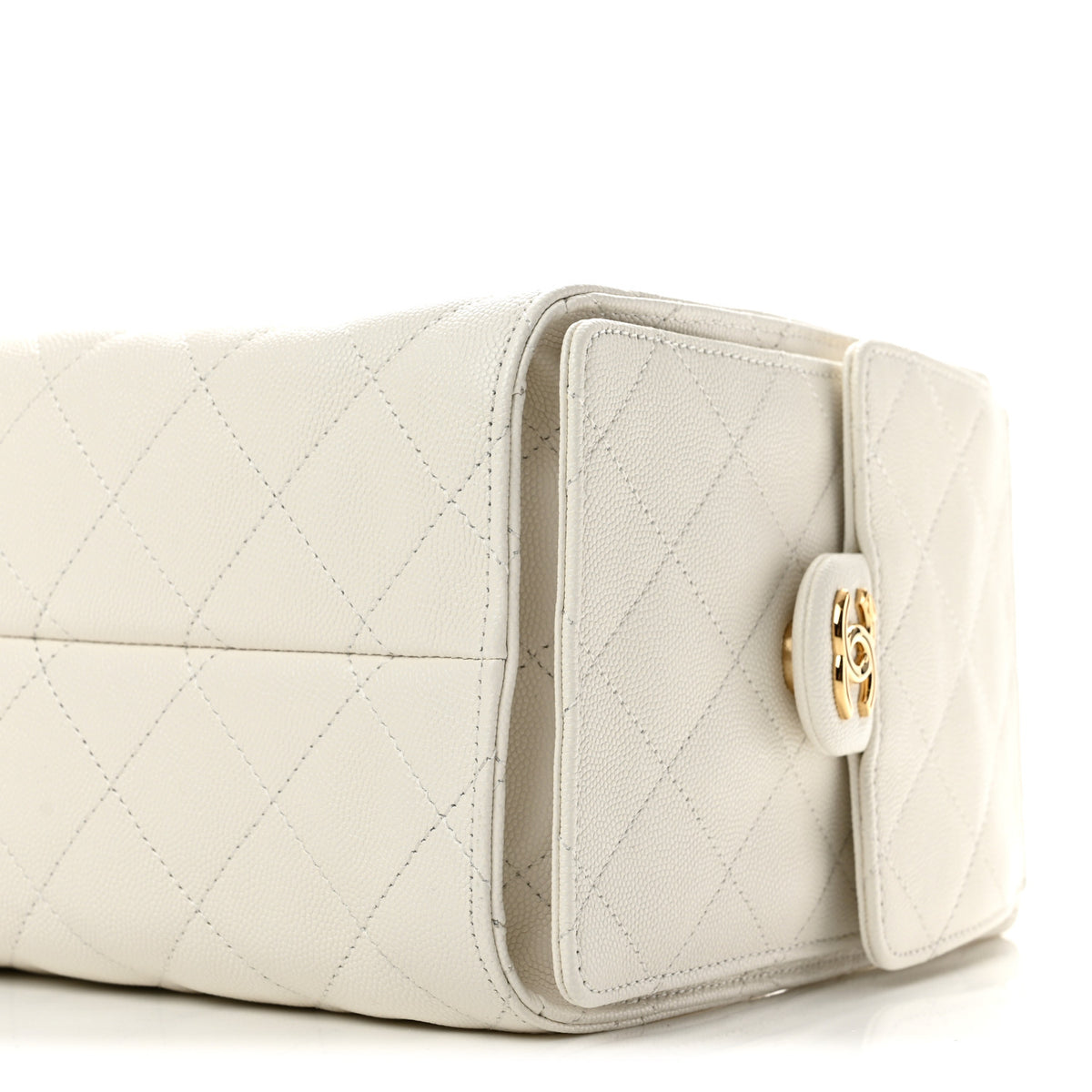 Caviar Quilted Small Chanel 25 Handbag White