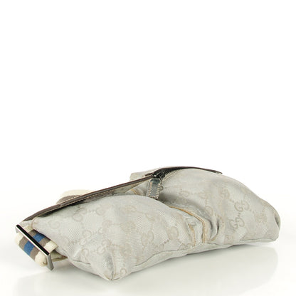 Gucci GG Monogram Web Double Pocket Belt Bag Silver 4 of 7