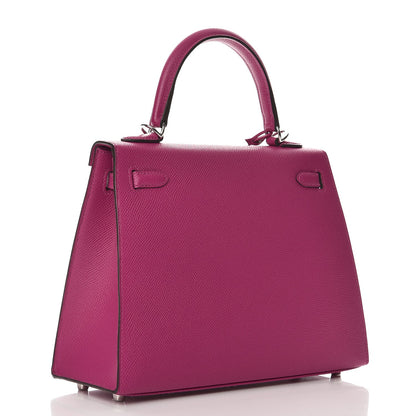 Hermes Epsom Kelly Sellier 25 Rose Pourpre 4 of 36