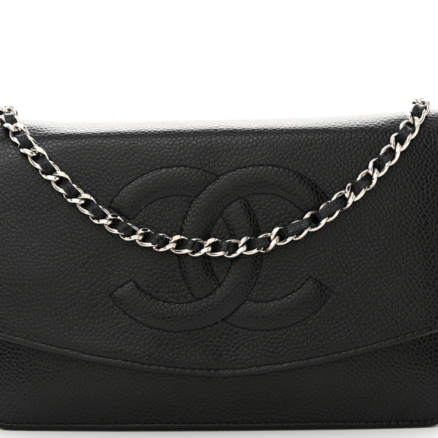 Chanel Caviar Timeless CC Wallet On Chain WOC Black 10 of 13