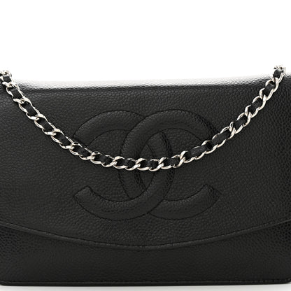 Chanel Caviar Timeless CC Wallet On Chain WOC Black 10 of 13