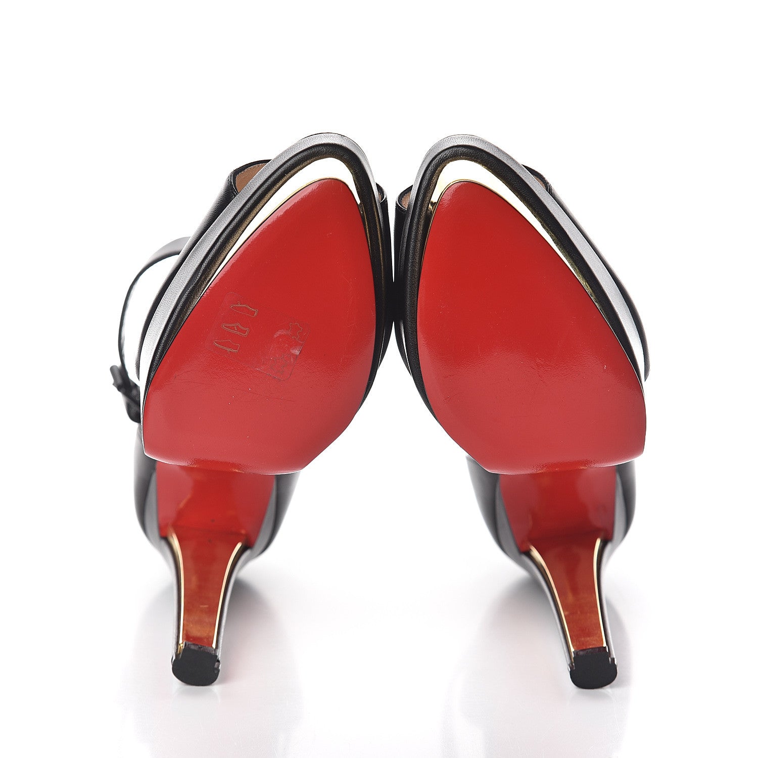Christian Louboutin Shiny Nappa Tuctopen d'Orsay 140 Sandals 39 Black Gold 7 of 7