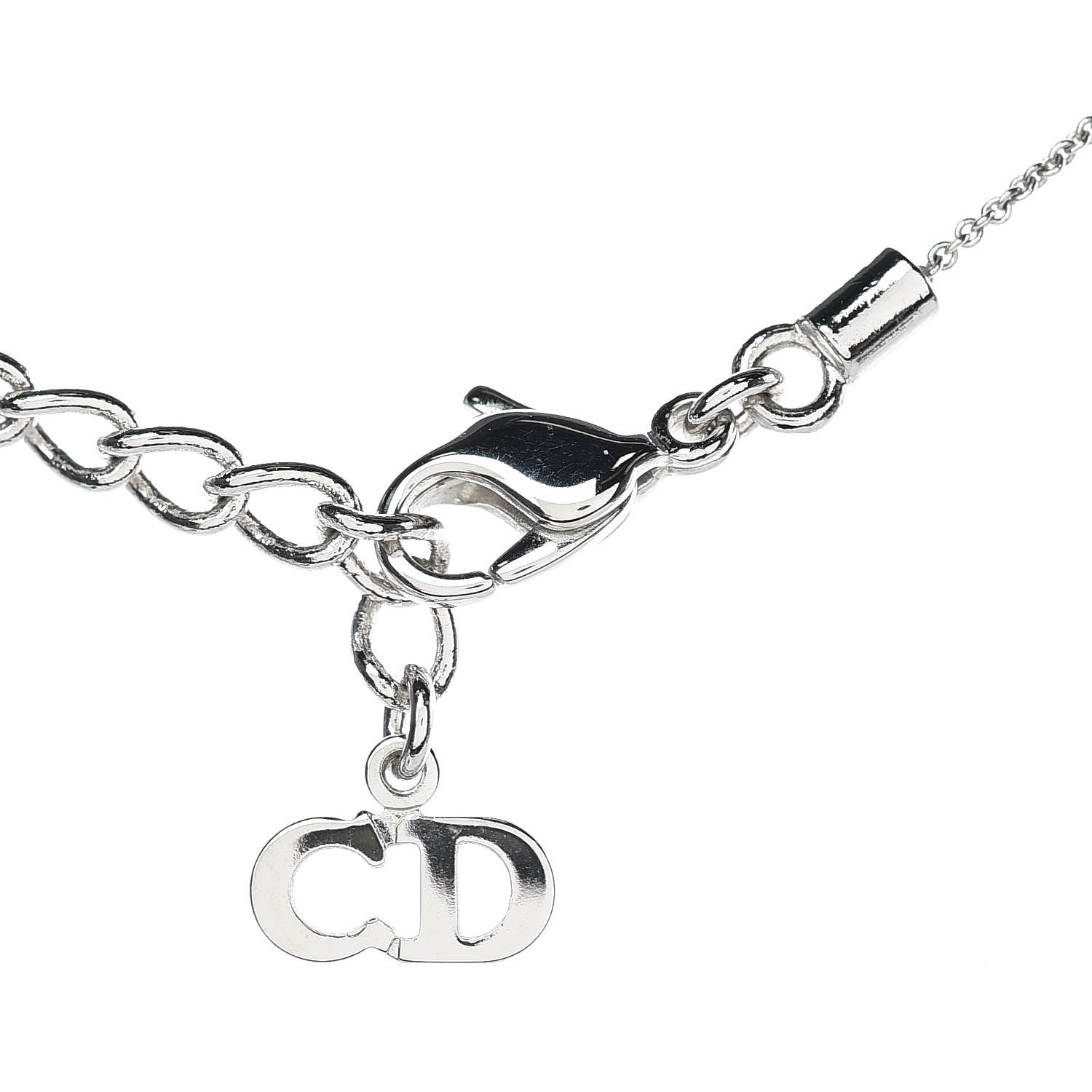 Christian Dior Metal CD Necklace Silver 4 of 6