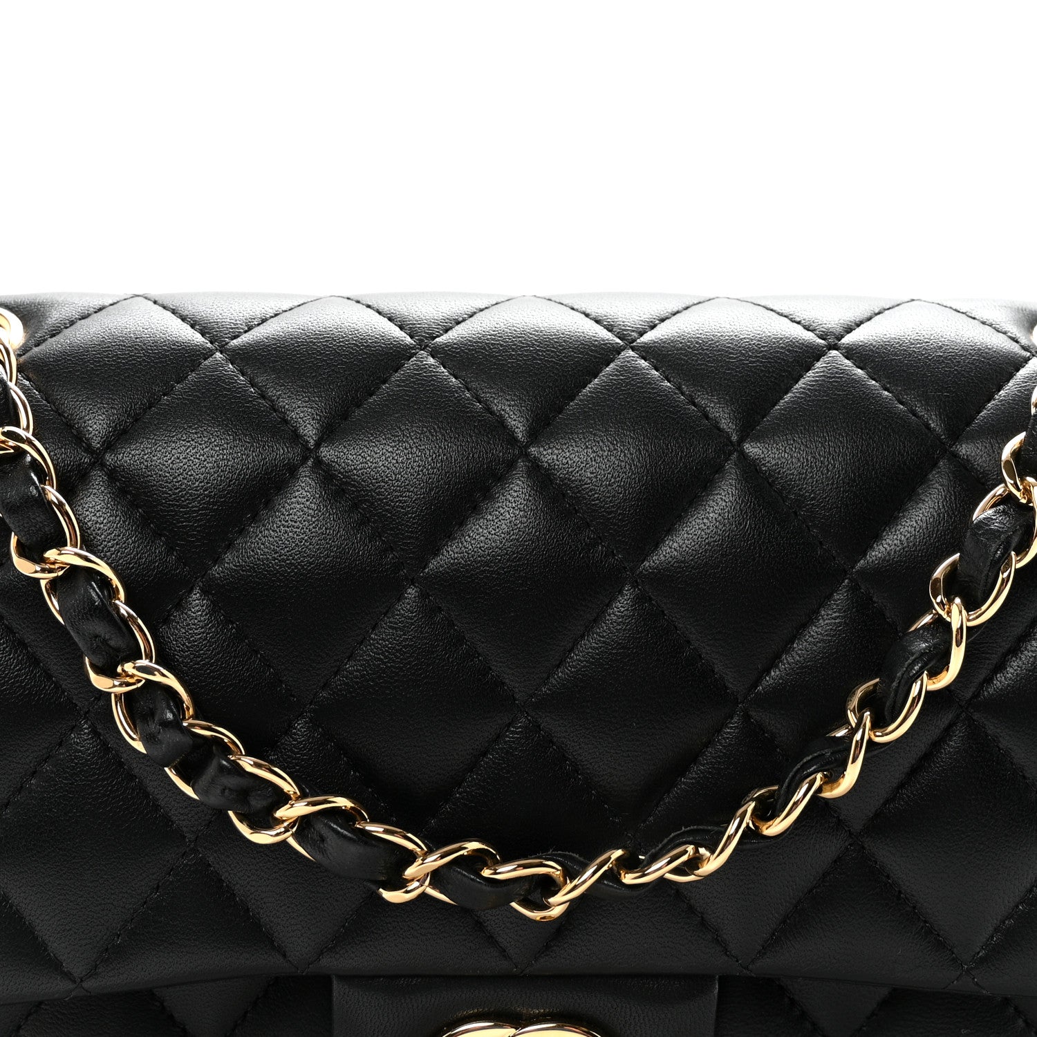 Chanel Lambskin Quilted Medium Double Flap Black 8 of 11