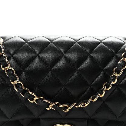 Chanel Lambskin Quilted Medium Double Flap Black 8 of 11