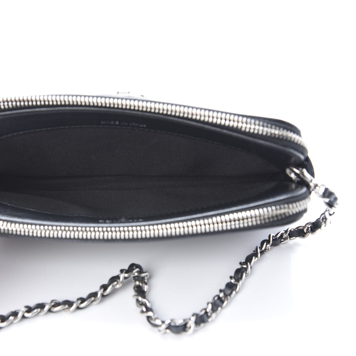 Caviar Quilted Small Vintage Mademoiselle Clutch With Chain Black