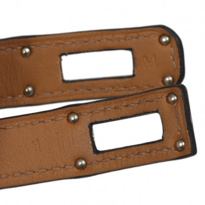 Hermes Chamonix Leather Kelly Double Tour Bracelet Chocolate 4 of 6