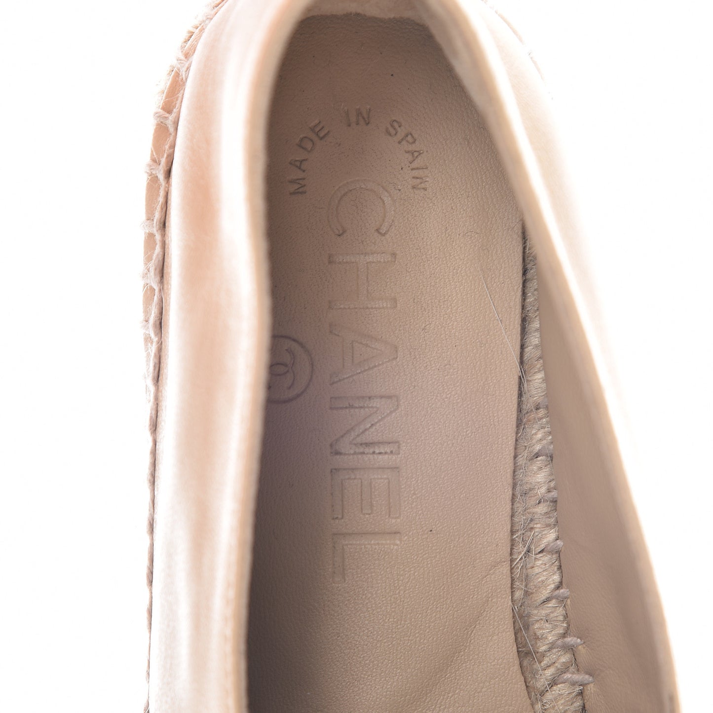 Lambskin CC Espadrilles 35 Beige Black