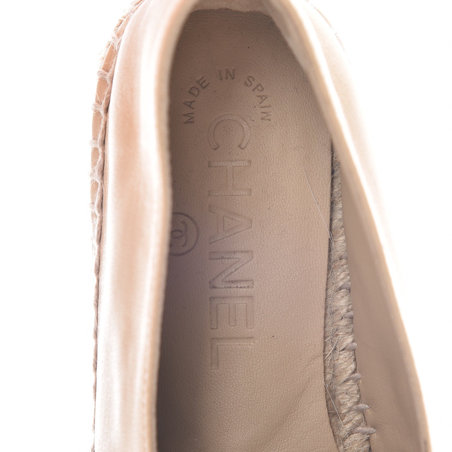 Chanel Lambskin CC Espadrilles 35 Beige Black 6 of 9