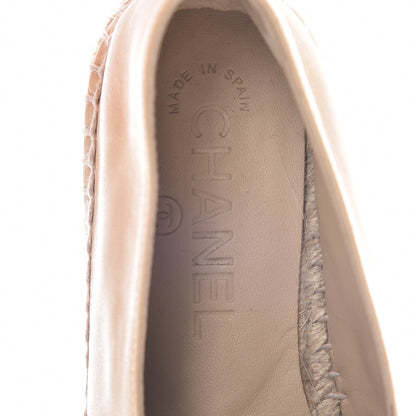 Chanel Lambskin CC Espadrilles 35 Beige Black 6 of 9