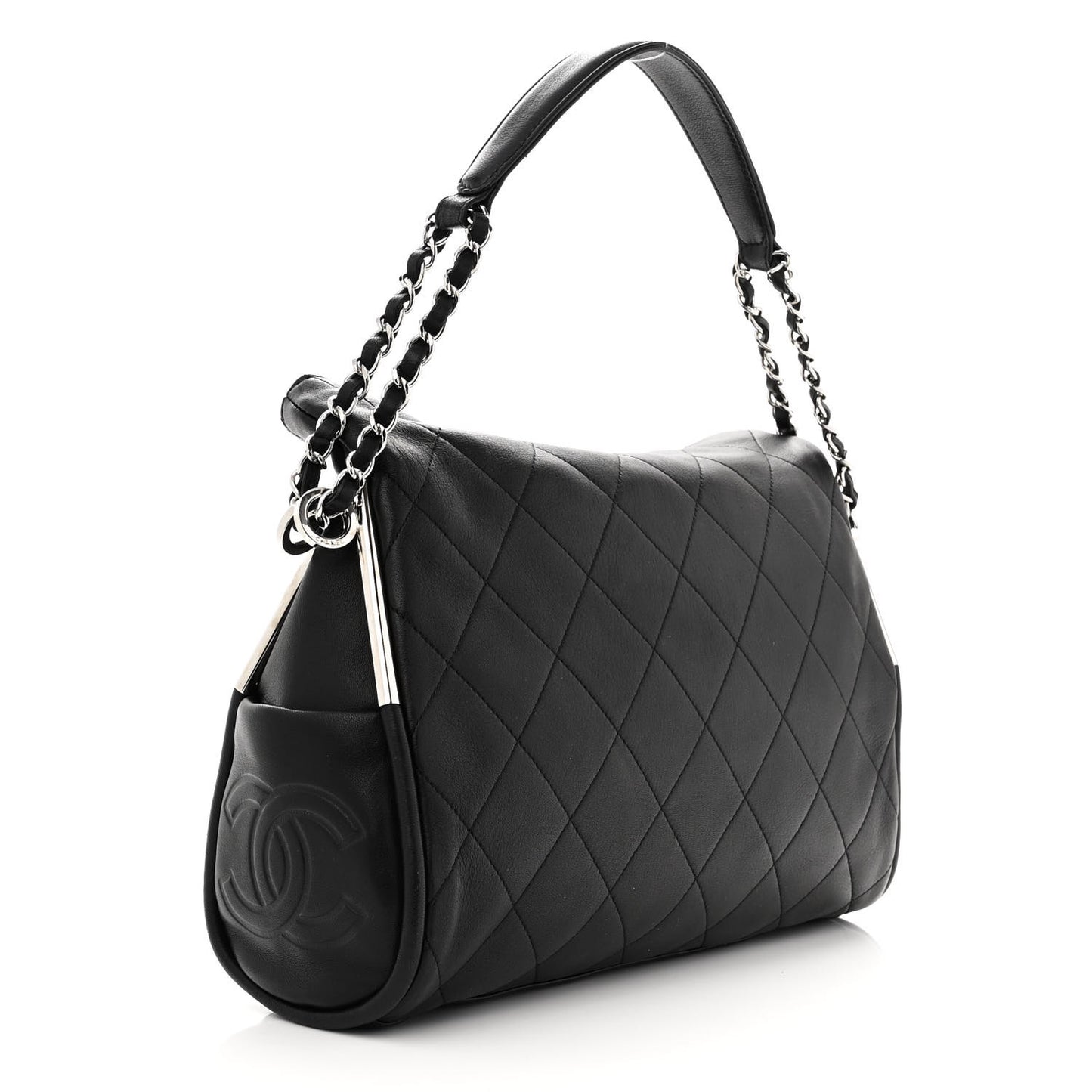 Lambskin Stitched Medium Ultimate Soft Tote Black