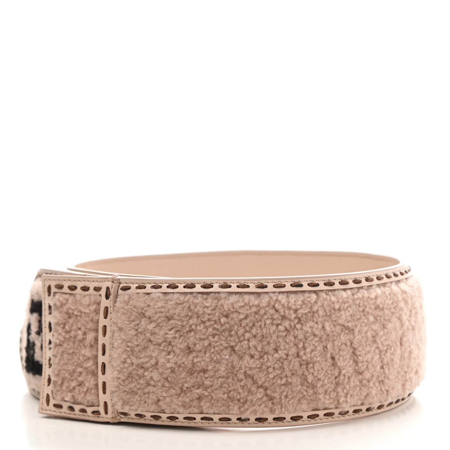 Shearling Nappa Vitello Liberty FF Strap You Light Rose