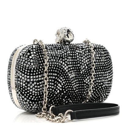 Alexander McQueen Crystal Knuckle Clutch Charm Silver Black Silver 3 of 10