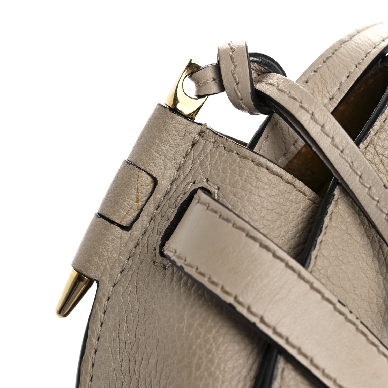 Loewe Grained Calfskin Mini Gate Crossbody Bag Light Oat 1749597