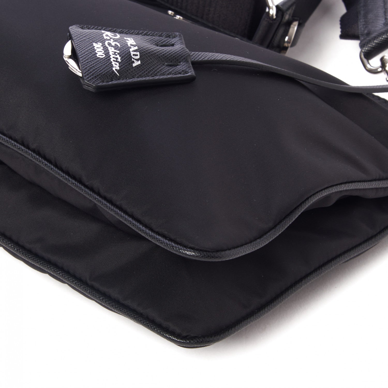 Prada Re-Nylon Saffiano Re-Edition 2000 Double Zip Crossbody Bag Black 5 of 9