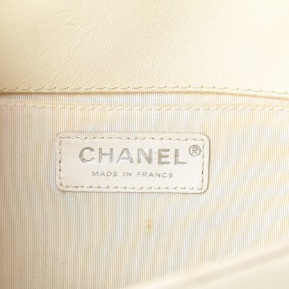 Chanel Lambskin Quilted Medium Boy Flap Black White 6 of 17