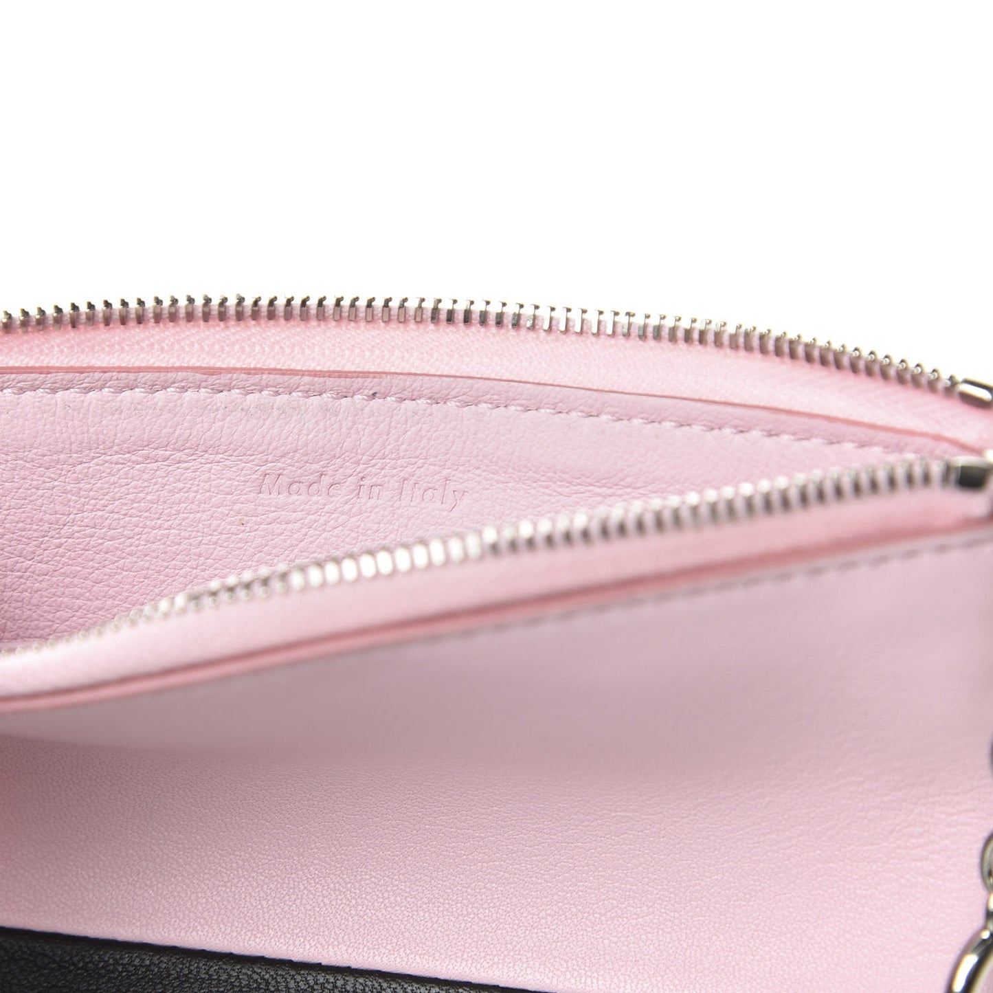 Lambskin Bi-Color Solo Coin Card Case Pale Pink Espresso