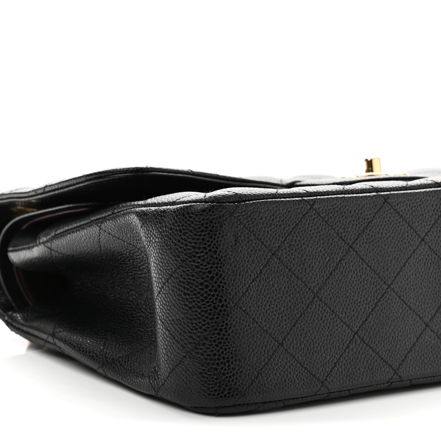 Caviar Quilted Jumbo Double Flap Black