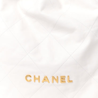 Chanel Shiny Calfskin Quilted Chanel 22 Backpack White 8 of 10
