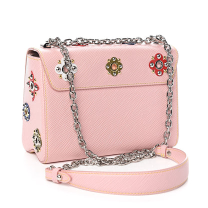 Louis Vuitton Epi Mechanical Flowers Twist Shoulder Bag MM Rose Ballerine 3 of 13