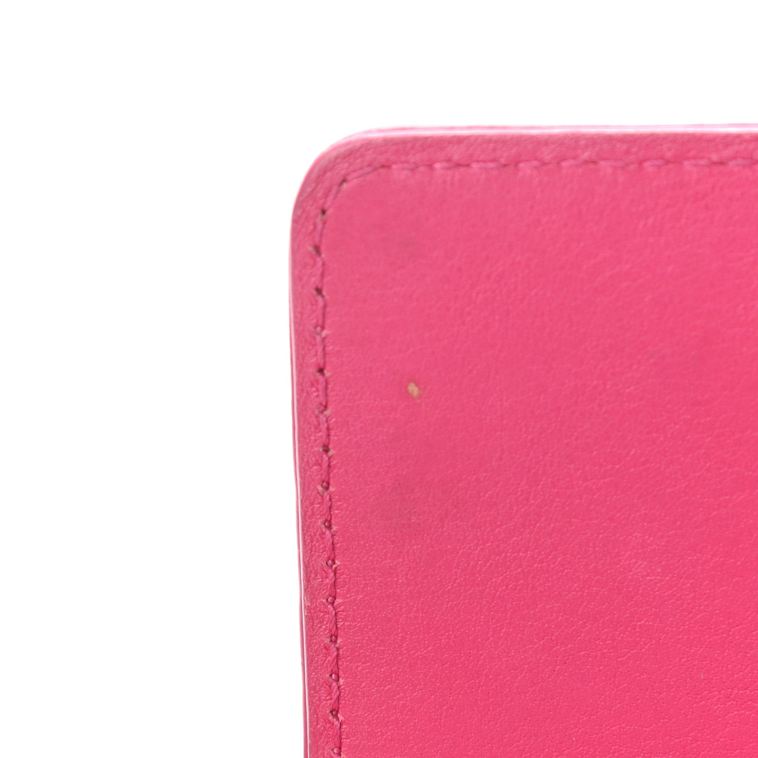Christian Dior Patent Cannage Lady Dior Rendezvous Wallet On Chain Fuchsia 12 of 14