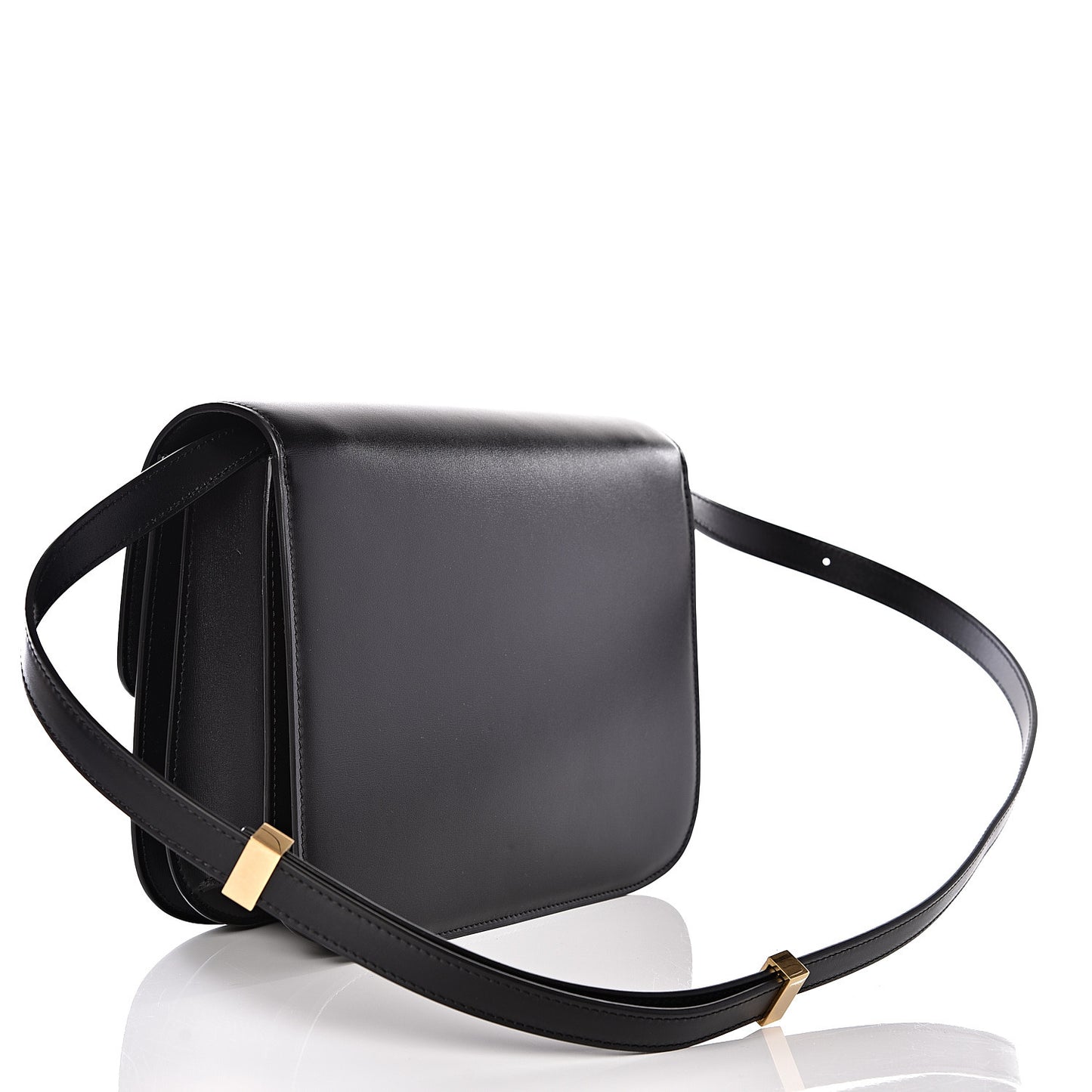 Box Calfskin Medium Classic Box Flap Bag Black