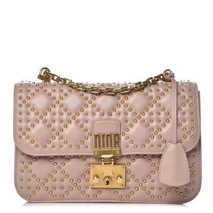 Christian Dior Lambskin Cannage Studded Large Dioraddict Flap Bag Nude 1 of 10