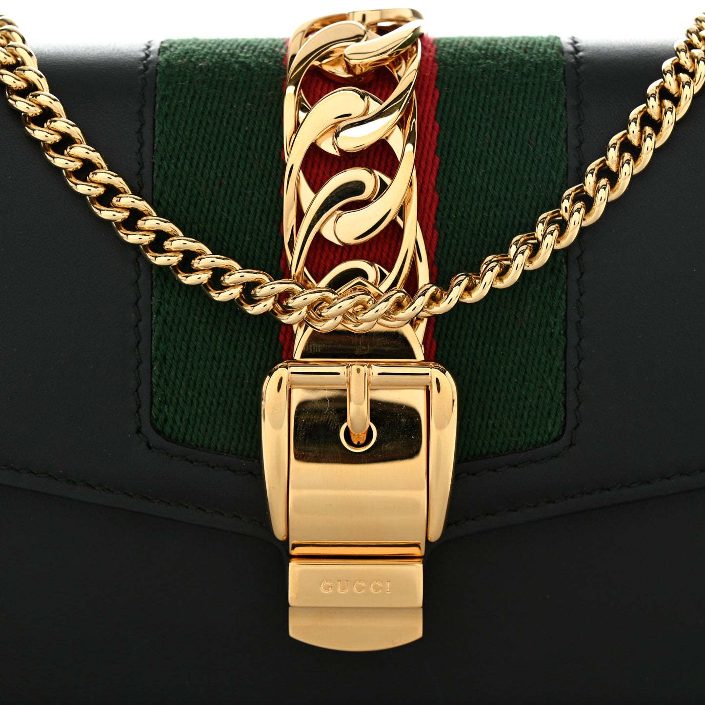 Calfskin Super Mini Sylvie Chain Shoulder Bag Black