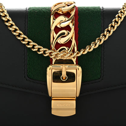Gucci Calfskin Super Mini Sylvie Chain Shoulder Bag Black 8 of 11