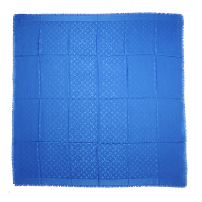 Louis Vuitton Wool Silk Monogram Shawl Blue 3 of 5