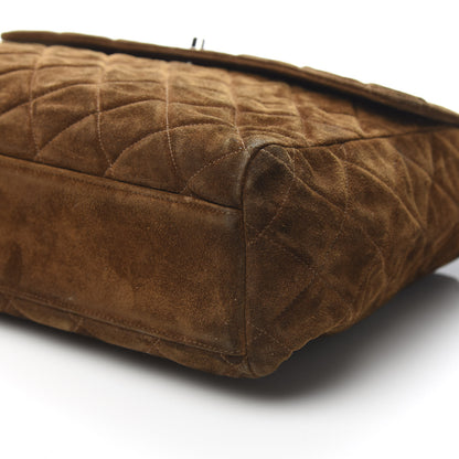 Chanel Suede Quilted Shoulder Flap Bag Brown 10 of 12