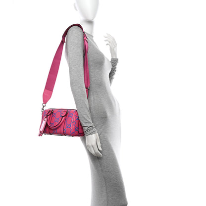 Gucci Calfskin GG Tennis Bi-Color Embossed Mini Duffle Bag Modern Fucsia Modern Blue 2 of 11