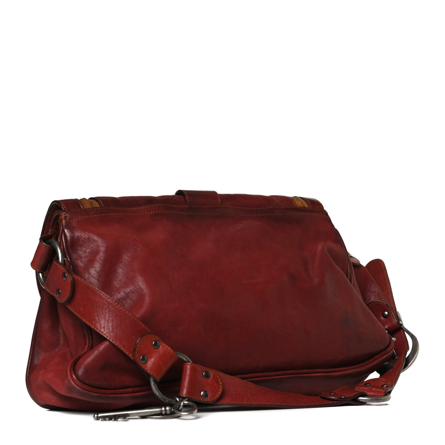 Calfskin Medium Gaucho Double Saddle Bag Red