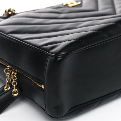 Chanel Lambskin Chevron Quilted Camera Case Black 9 of 15