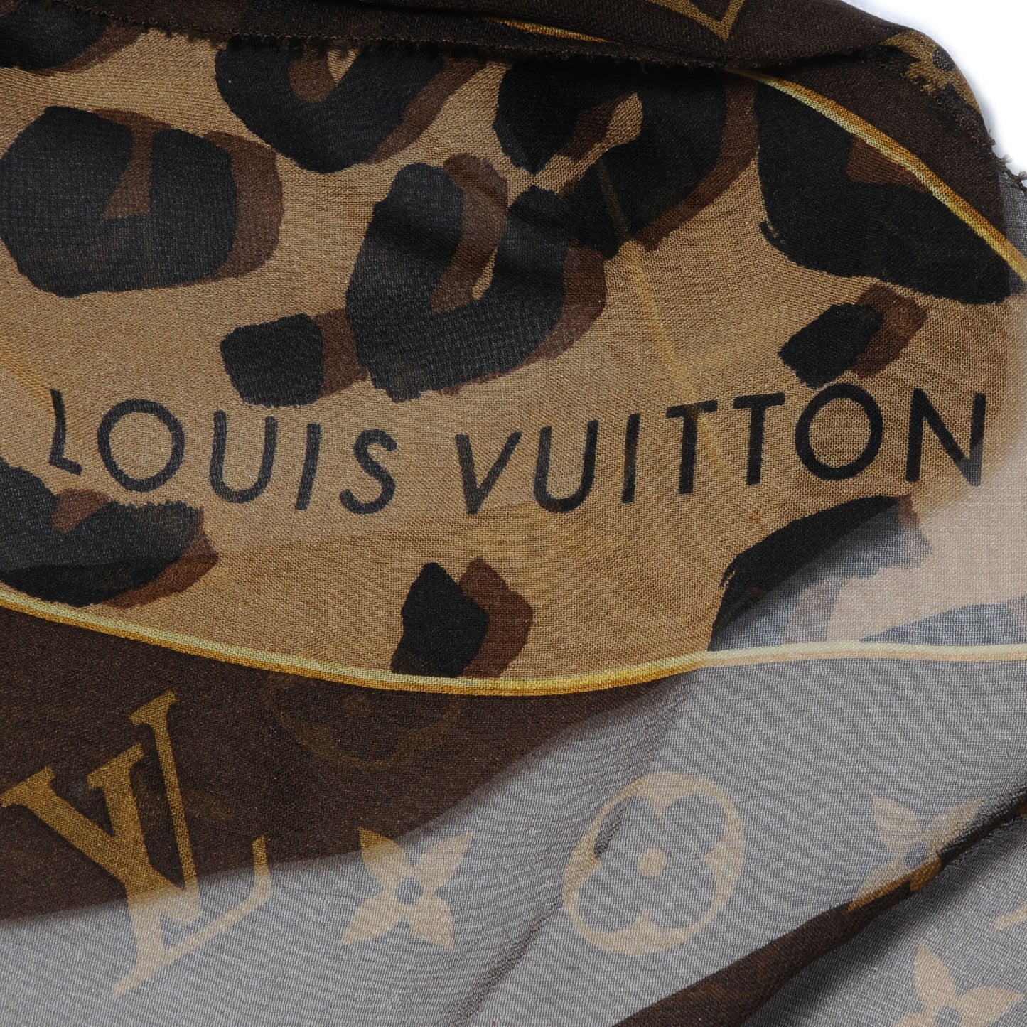 Silk Leopard and Monogram Scarf
