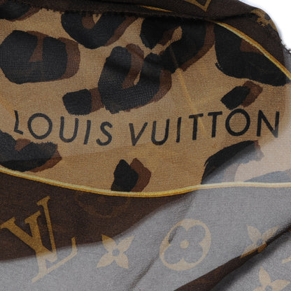 Louis Vuitton Silk Leopard and Monogram Scarf 3 of 5