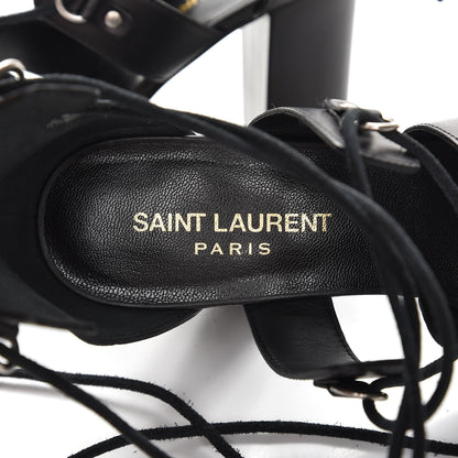 Saint Laurent Calfskin Babies 90 Gladiator Sandals 36.5 Black 7 of 8